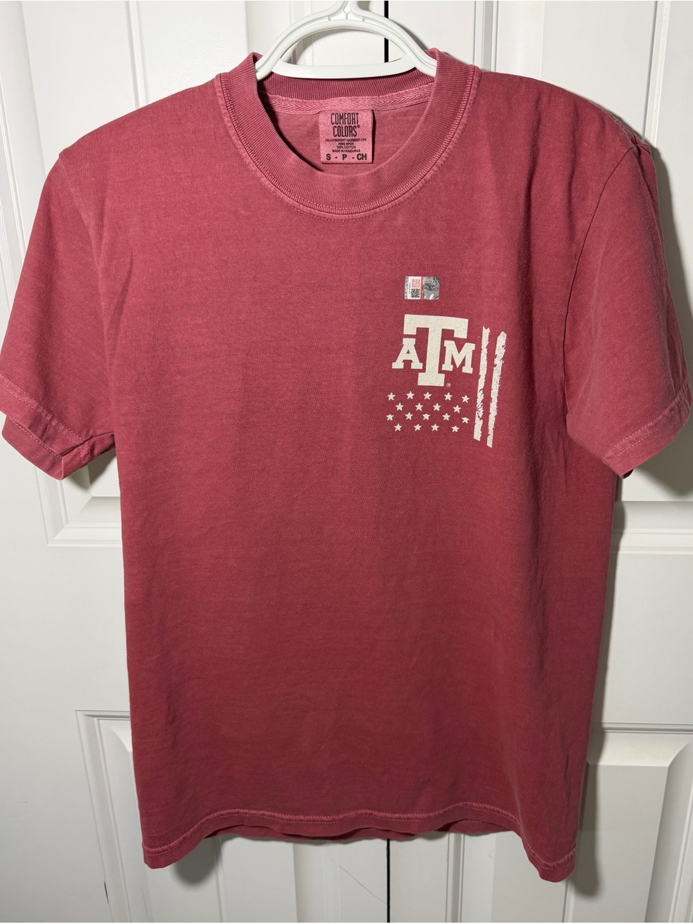 Texas A&M Aggies Comfort Colors T-Shirt Small Maroon Front Back Graphic NWOT